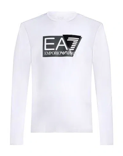 Ea7 Man T-shirt White Size 3xl Cotton, Elastane