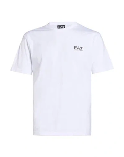 Ea7 Man T-shirt White Size S Cotton