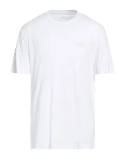 Ea7 Man T-shirt White Size Xxl Cotton In Multi