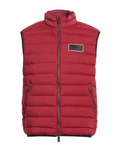 Ea7 Man Vest Burgundy Size M Polyester, Elastane In Red
