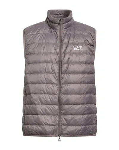 Ea7 Man Vest Grey Size 3xl Polyamide In Animal Print