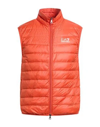 Ea7 Man Vest Orange Size L Polyamide