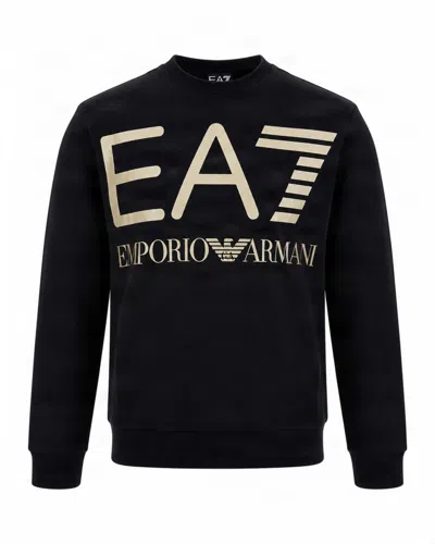 Ea7 Men Black Crew Neck Sweatshirt