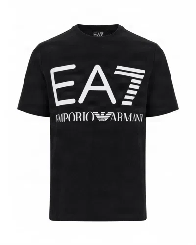Ea7 Men Black Crew Neck T-shirt In Multi