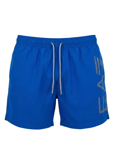 Ea7 Blue Logo Swim Shorts