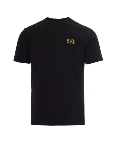 Ea7 Men's Classic Cotton T-shirt In Black