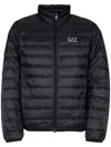 Ea7 Logo Short Down Jacket In Black