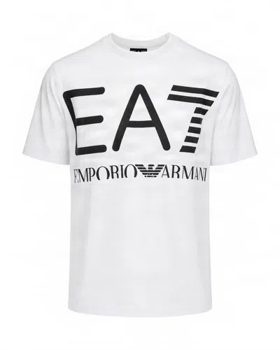 Ea7 Men's Graphic Logo T-shirt In White