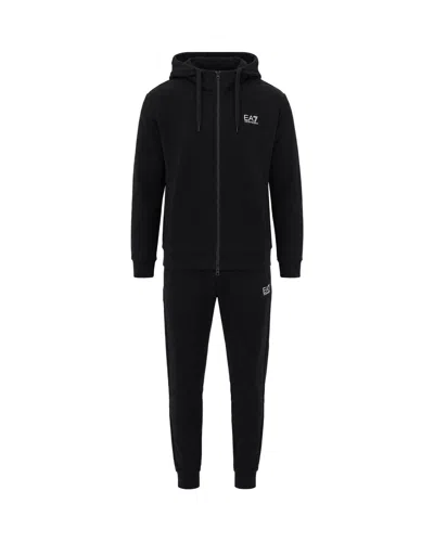 Ea7 Men's Hooded Track Jacket And Jogger Pants Set In Black