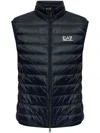 Ea7 Logo Down Vest In Blue