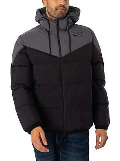 Pre-owned Ea7 Men's Logo Bomber Jacket, Black
