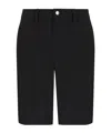 Ea7 Golf Pro Polo Bermuda Shorts In Ventus7 Technical Fabric In Black