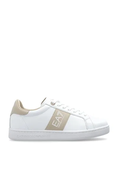 Ea7 Emporio Armani Logo Printed Low-top Sneakers In White
