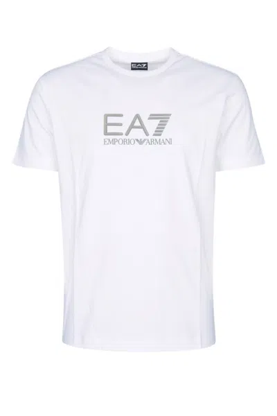 Ea7 Men White Crew Neck T-shirt