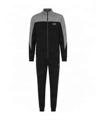 Ea7 Men's Zip-up Track Jacket And Jogger Set In Black Beauty