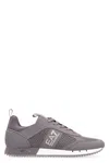 Ea7 Low-top Vegan Leather Sneaker With Mesh Inserts In Purple