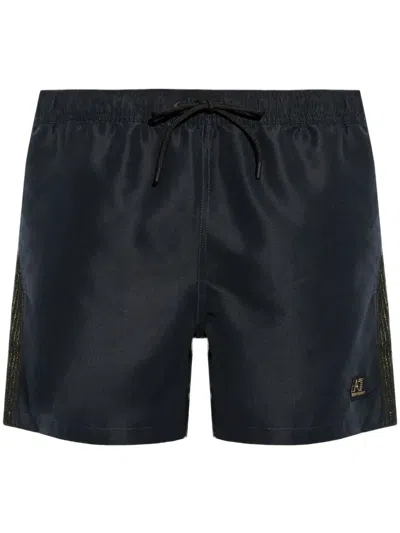 Ea7 Mesh-panel Swim Shorts In Black
