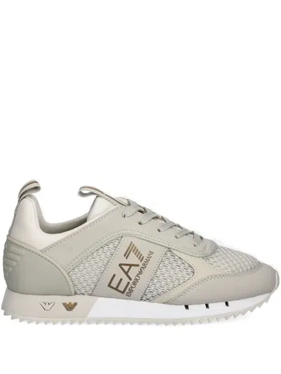 Ea7 Mesh-panelled Sneakers In Gray