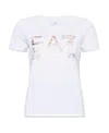 Ea7 Metallic Logo-print T-shirt In White