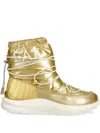 Ea7 Metallic Puffer Ankle Boots In Gold