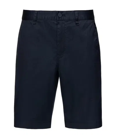 Ea7 Midnight Blue Logo Patch Shorts In Black