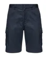 Ea7 Midnight Blue Logo Patch Shorts In Black