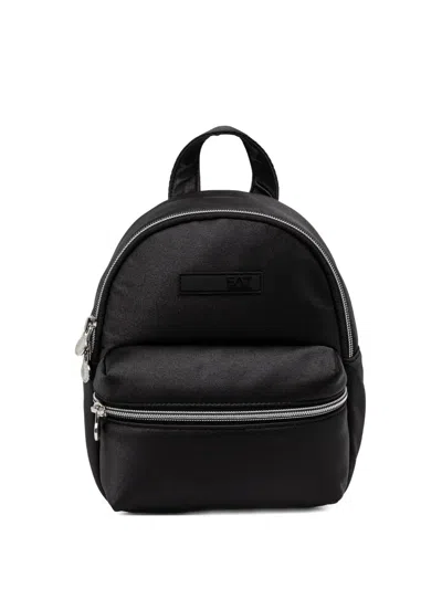 Ea7 Mini Satin Backpack In Black