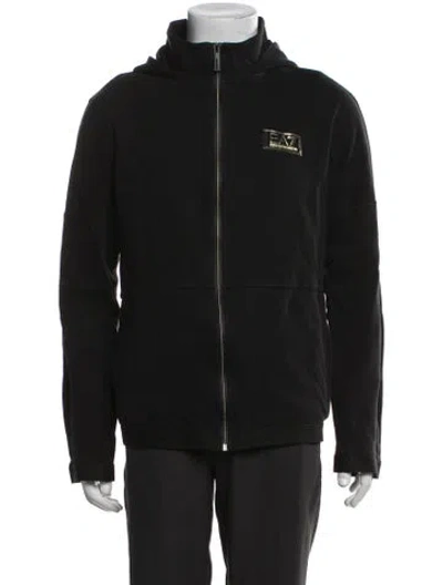 Pre-owned Ea7 Mock Neck Long Sleeve Hoodie In Black