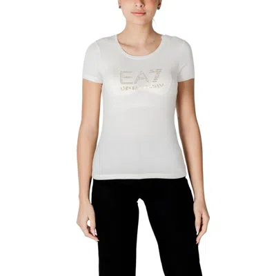 Ea7 Cream Modal T-shirt In White