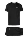 Ea7 T-shirt And Shorts Set In Black