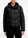 Ea7 Monogram-print Puffer Jacket In Black