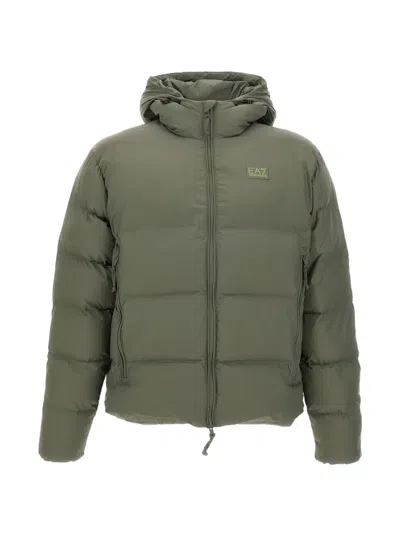 Ea7 Mountain M Polar Down Jacket In Green