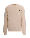 Ea7 Logo-tape Interlock Sweatshirt In Natural