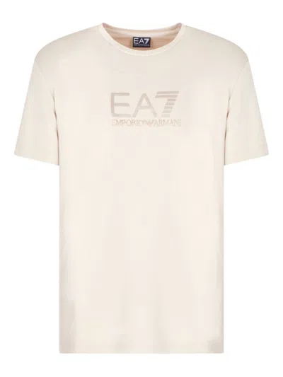 Ea7 Natural Logo T-shirt In Neutral
