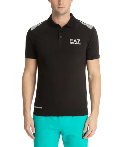 Ea7 Natural Ventus 7 Polo Shirt In Black