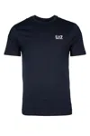 Ea7 Logo Series Cotton-jersey T-shirt In Navy Blue