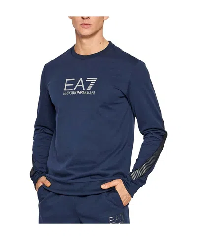 Ea7 Navy Blue Logo Printed Hoodie