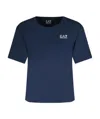 EA7 NAVY BLUE LOGO PRINTED T-SHIRT