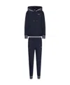 Ea7 Navy Blue Logo Sweater And Sweatpants Suit In Black