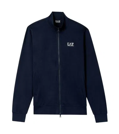 EA7 MEN NAVY BLUE LOGO SWEATSHIRT, XXL LUXURY SWEATSHIRTS & HOODIES FOR MEN DARVEYS