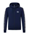Ea7 Navy Blue Logo With Hat Casual Coat In Black