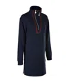 Ea7 Navy Blue Sweater With High Collar And Long Sleeves In Black