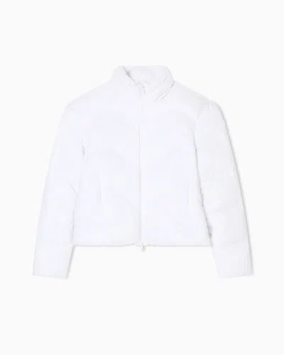 Ea7 Nylon Padded Jacket With All-over Monogram Print