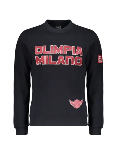 Ea7 Olimpia Milano Logo-patch Sweater In Multi