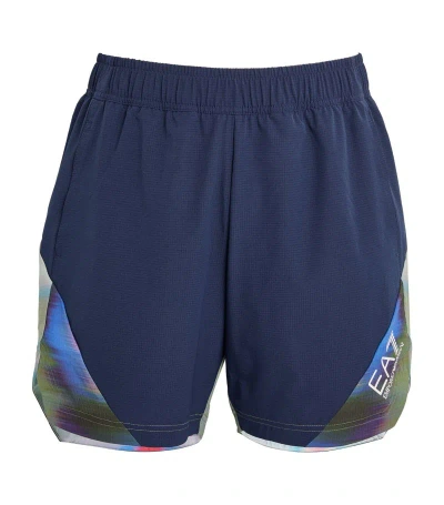 Ea7 Ombré-back Running Shorts In Multi