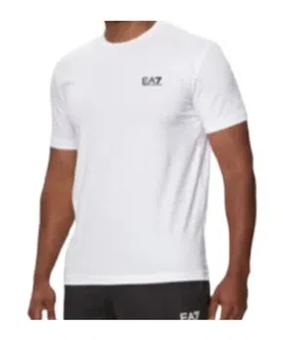 Ea7 Open-necked Black Shirt In White