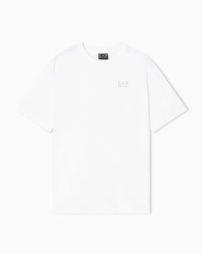 Ea7 Oversized Logo Series Cotton Jersey T-shirt With Logo In Multi