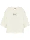 Ea7 Oversized Logo T-shirt In Neutrals