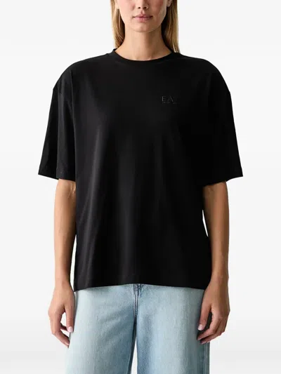 Ea7 Oversized Logo-print T-shirt In Black