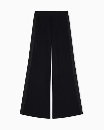Ea7 Oversized Pants Logo Series In Stretch Cotton And Modal In Black
